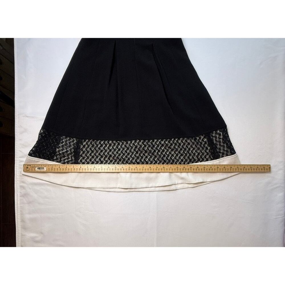 Nine West Black Fit & Flare Dress Tweed Hem Sleeveless Cocktail Career Size 2 - Picture 15 of 16